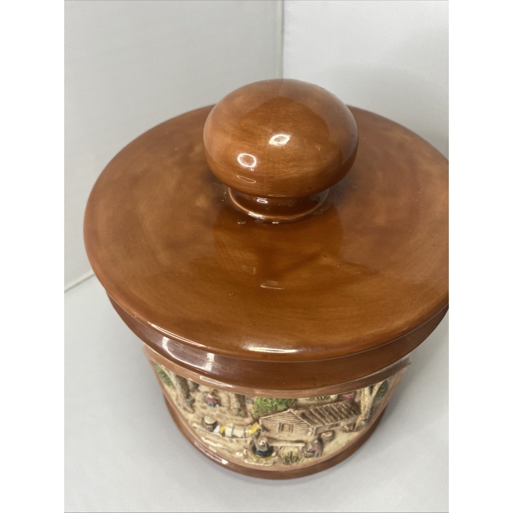 Vintage Hershey Molds 1979 Cookie Jar / Canister, 3D Winter Scene  With Lid Rare - Picture 5 of 11